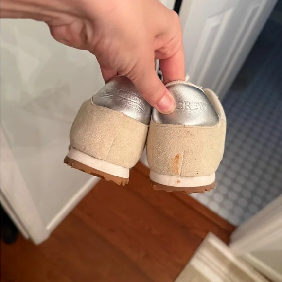 J Crew trainers in metallic colorblock Women's Cream Sneakers with Gold Accents - Picture 12 of 12